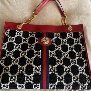 NWT Authentic Gucci Large Rajah GG Tweed Tote